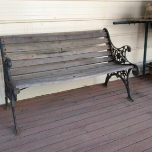 Bench seat - antique with decorative cast ends