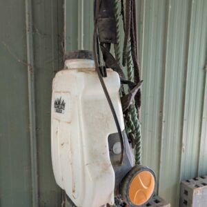 Garden hand sprayer on wheels