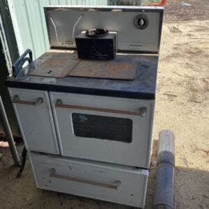 IXL White wood stove with hot water water jacket