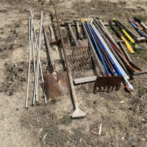 Asstd ots of shovels and sundry large tools