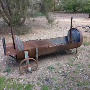 Home made trough firepit, on wheels